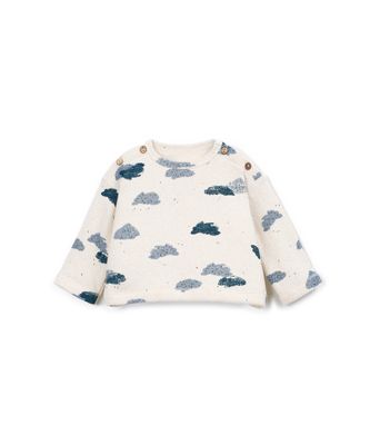 Play Up-PRINTED JERSEY SWEATER-CLOUDS DETAIL