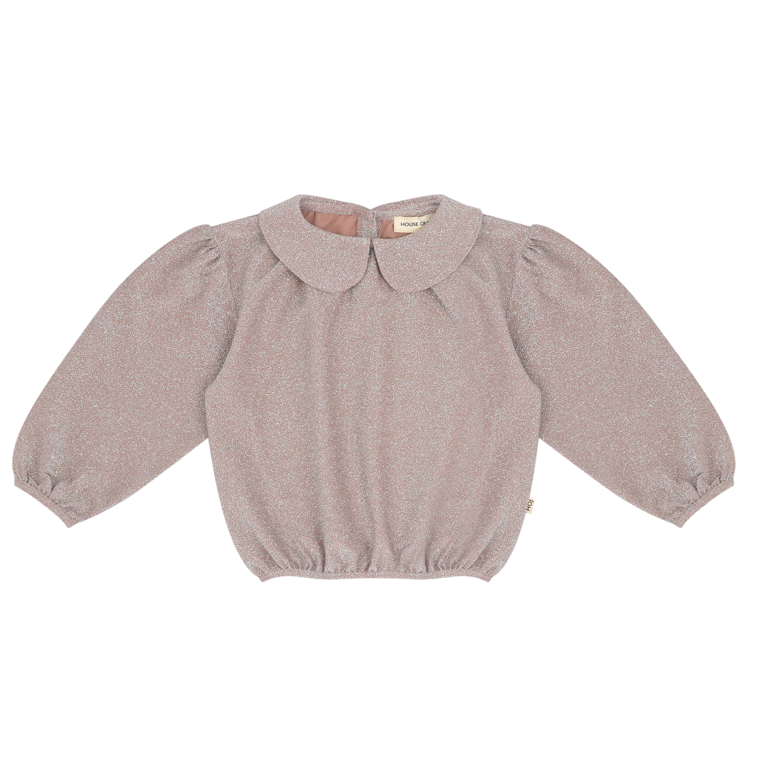 House of Jamie-Puff Balloon Collar Jumper-Mauve Rose (Lurex)