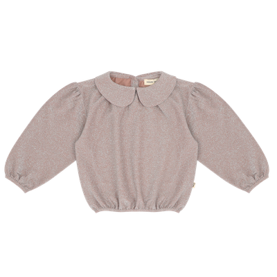 House of Jamie-Puff Balloon Collar Jumper-Mauve Rose (Lurex)
