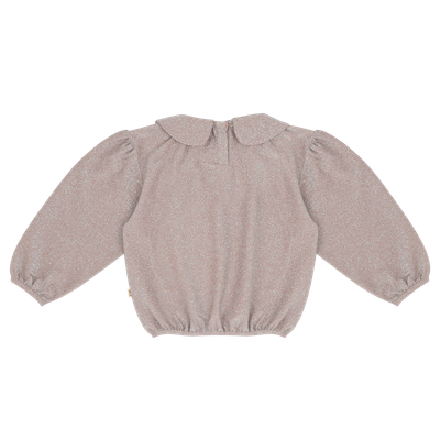 House of Jamie-Puff Balloon Collar Jumper-Mauve Rose (Lurex)