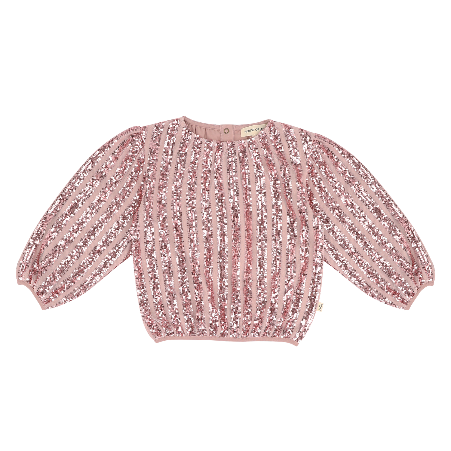 House of Jamie-Puff Balloon Sequins Jumper-Rose Mauve