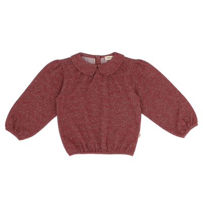 House of Jamie-Puff Balloon Collar Jumper-Ruby Sparkle