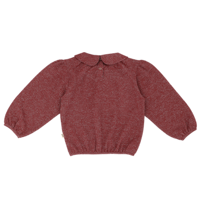 House of Jamie-Puff Balloon Collar Jumper-Ruby Sparkle