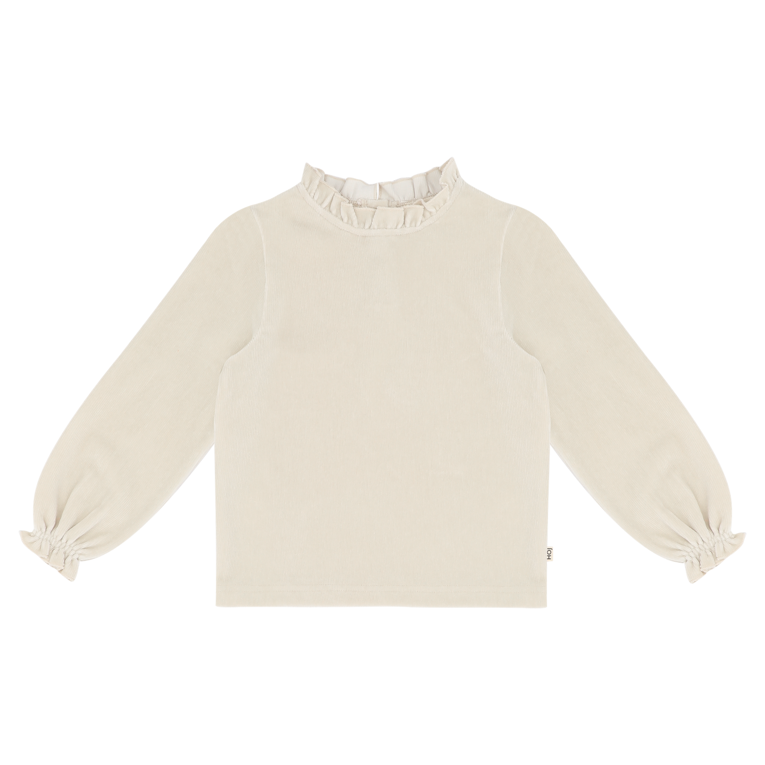 House of Jamie-Frill Collar Jumper-Sandshell (Rib Velvet)