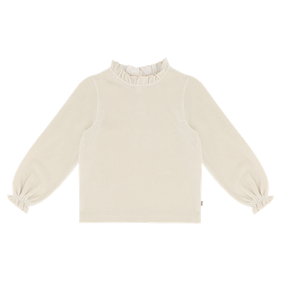 House of Jamie-Frill Collar Jumper-Sandshell (Rib Velvet)