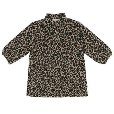 House of Jamie-Shirt Collar Dress-Leopard Moonlight (Jacquard)
