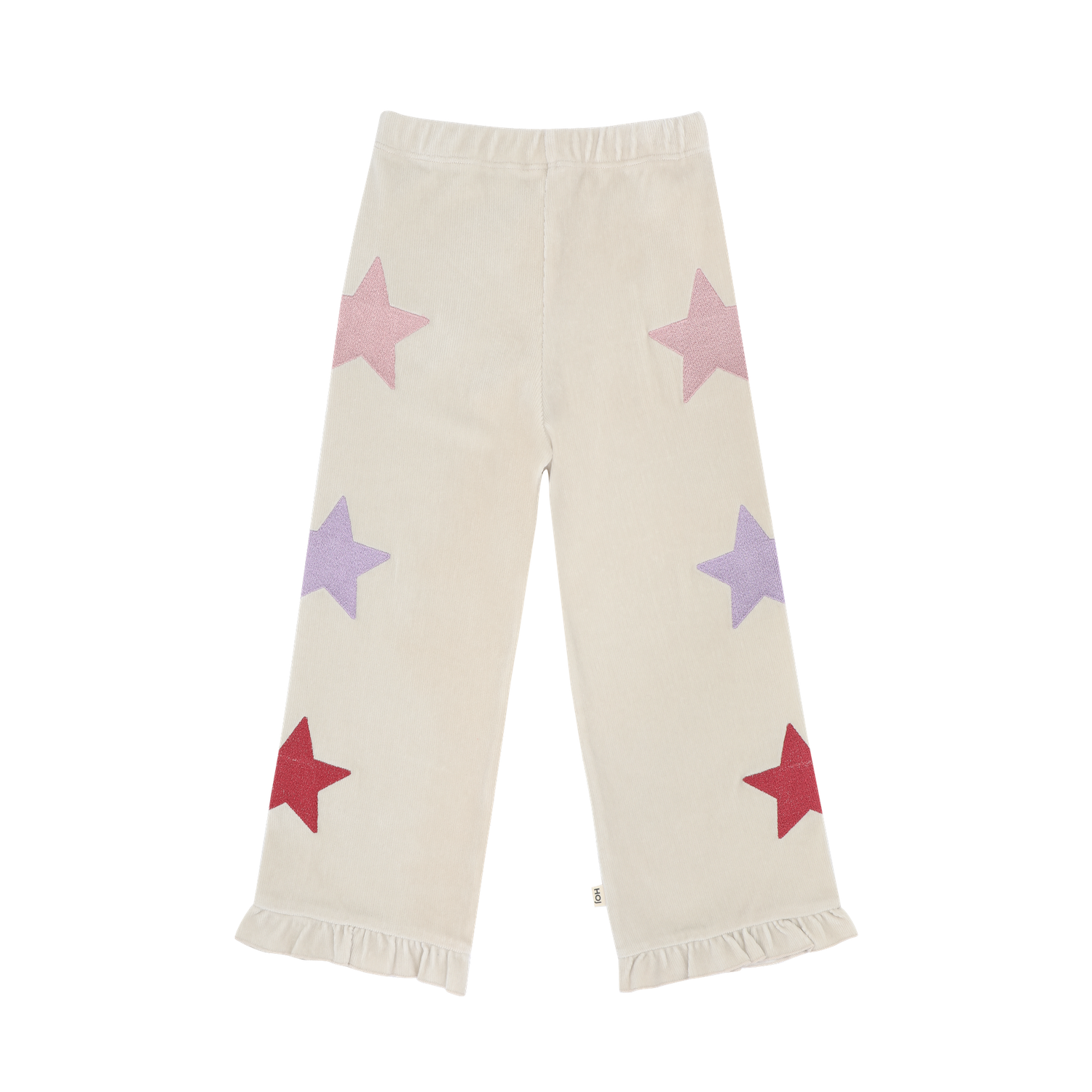 House of Jamie-Stars Classic Ruffled Pants-Sandshell (Rib Velvet)