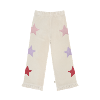 House of Jamie-Stars Classic Ruffled Pants-Sandshell (Rib Velvet)