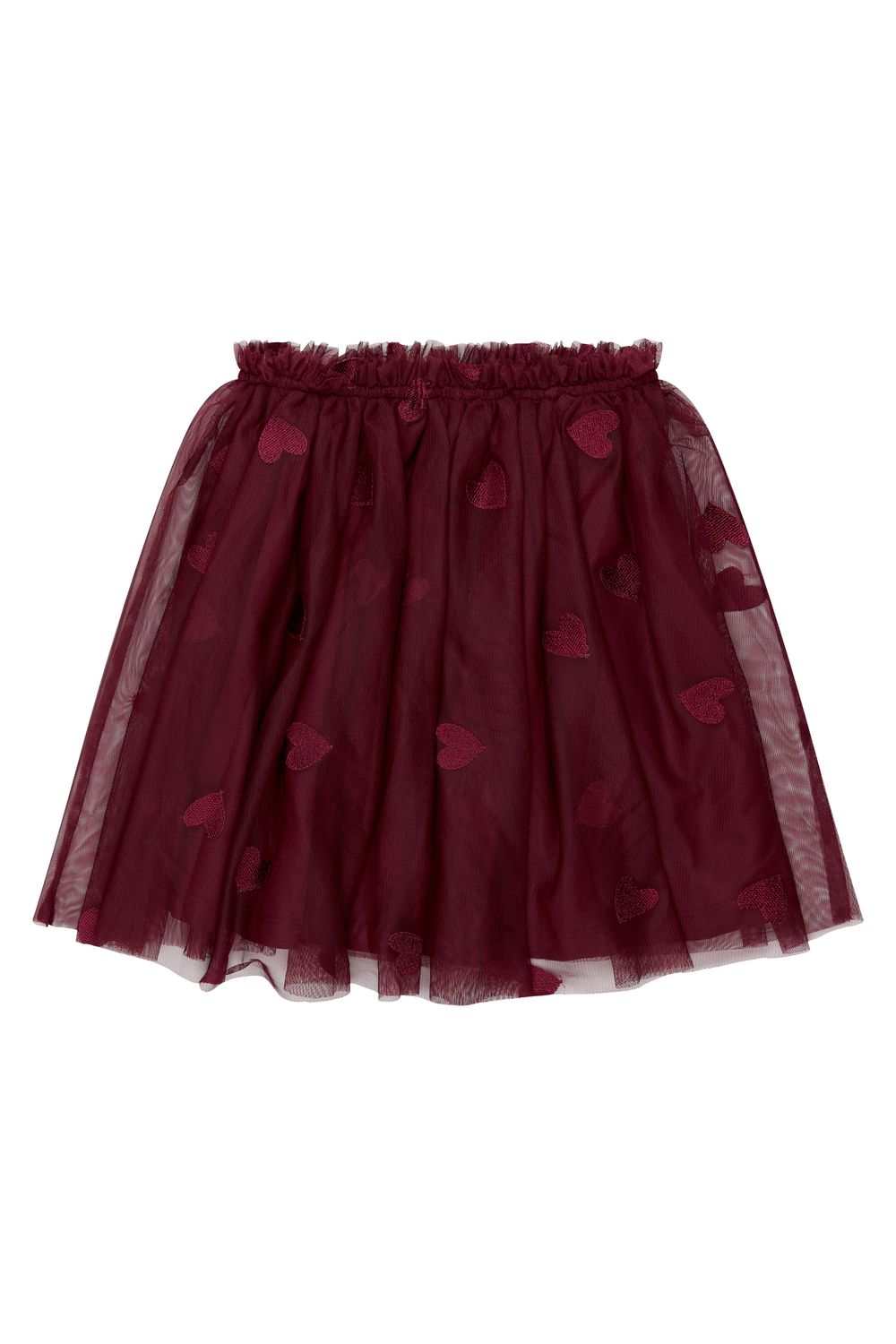 THE NEW-TNVohanna Mesh Skirt-Burgundy EMB TN-Girl