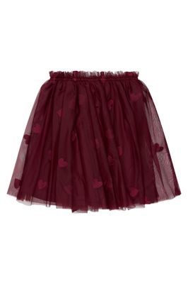 THE NEW-TNVohanna Mesh Skirt-Burgundy EMB TN-Girl