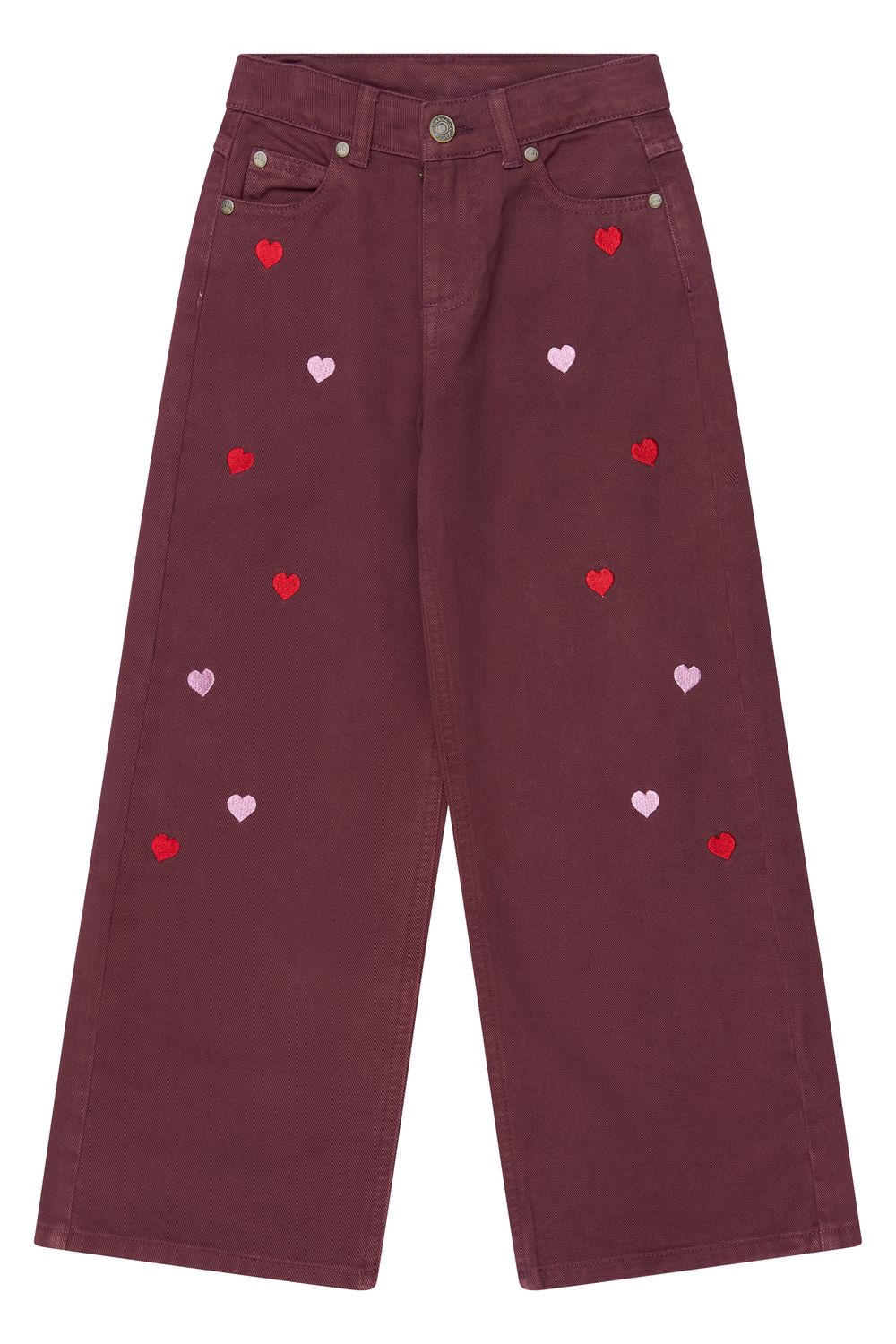 THE NEW-TNValentine Wide Fit Jeans-Burgundy EMB TN-Girl