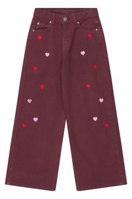 THE NEW-TNValentine Wide Fit Jeans-Burgundy EMB TN-Girl