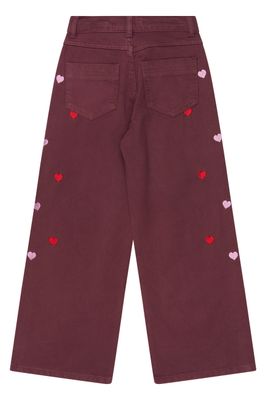 THE NEW-TNValentine Wide Fit Jeans-Burgundy EMB TN-Girl