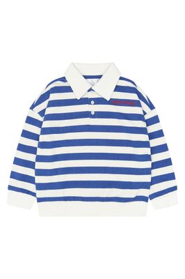 THE NEW-TNVidar OS Polo Sweatshirt-Mazarine Blue Striped-Boy