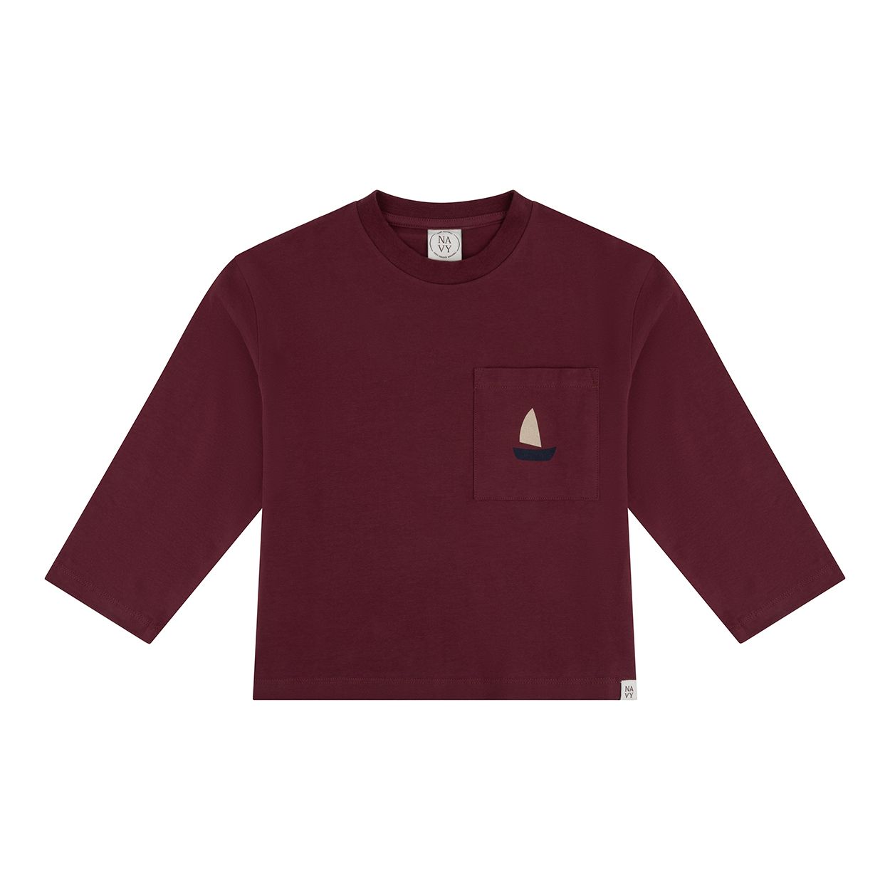 Navy Natural - Hidde burgundy longsleeve boat