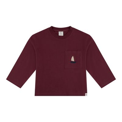 Navy Natural - Hidde burgundy longsleeve boat