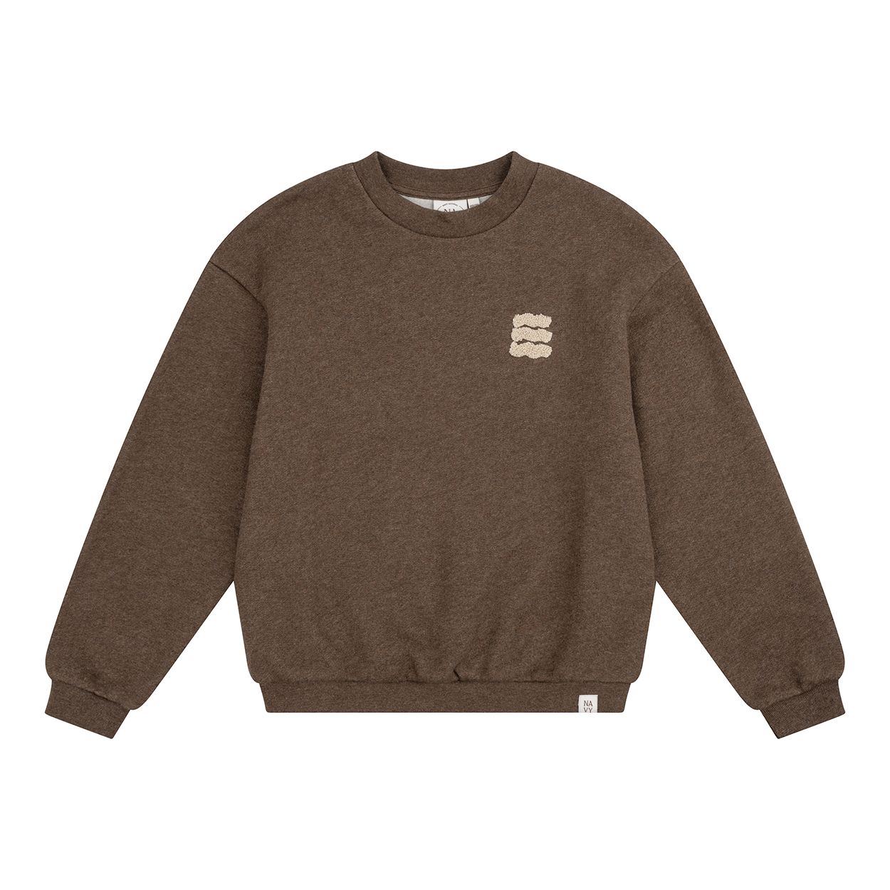 Navy Natural - Oversized sweater waves brown