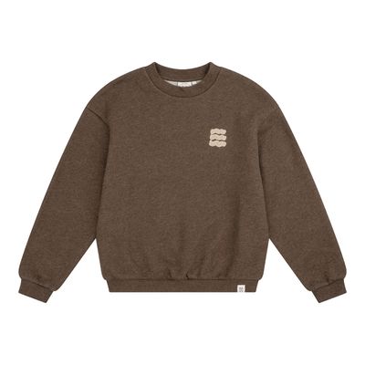 Navy Natural - Oversized sweater waves brown