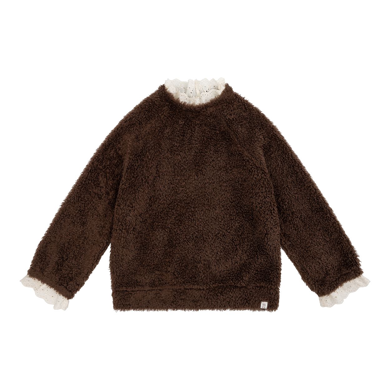 Navy Natural - Jackie broderie sweater brown teddy