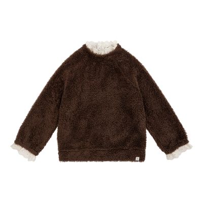 Navy Natural - Jackie broderie sweater brown teddy