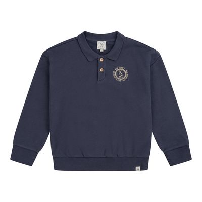 Navy Natural - Scott polo sweater graphite