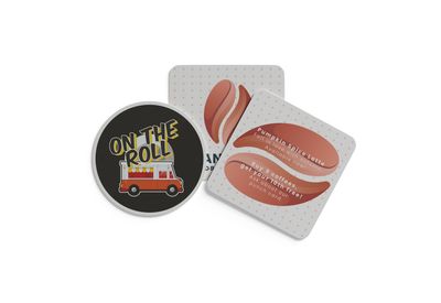 Custom 4” Square or Round Coasters – Premium 24 Pt. Blotter Paper