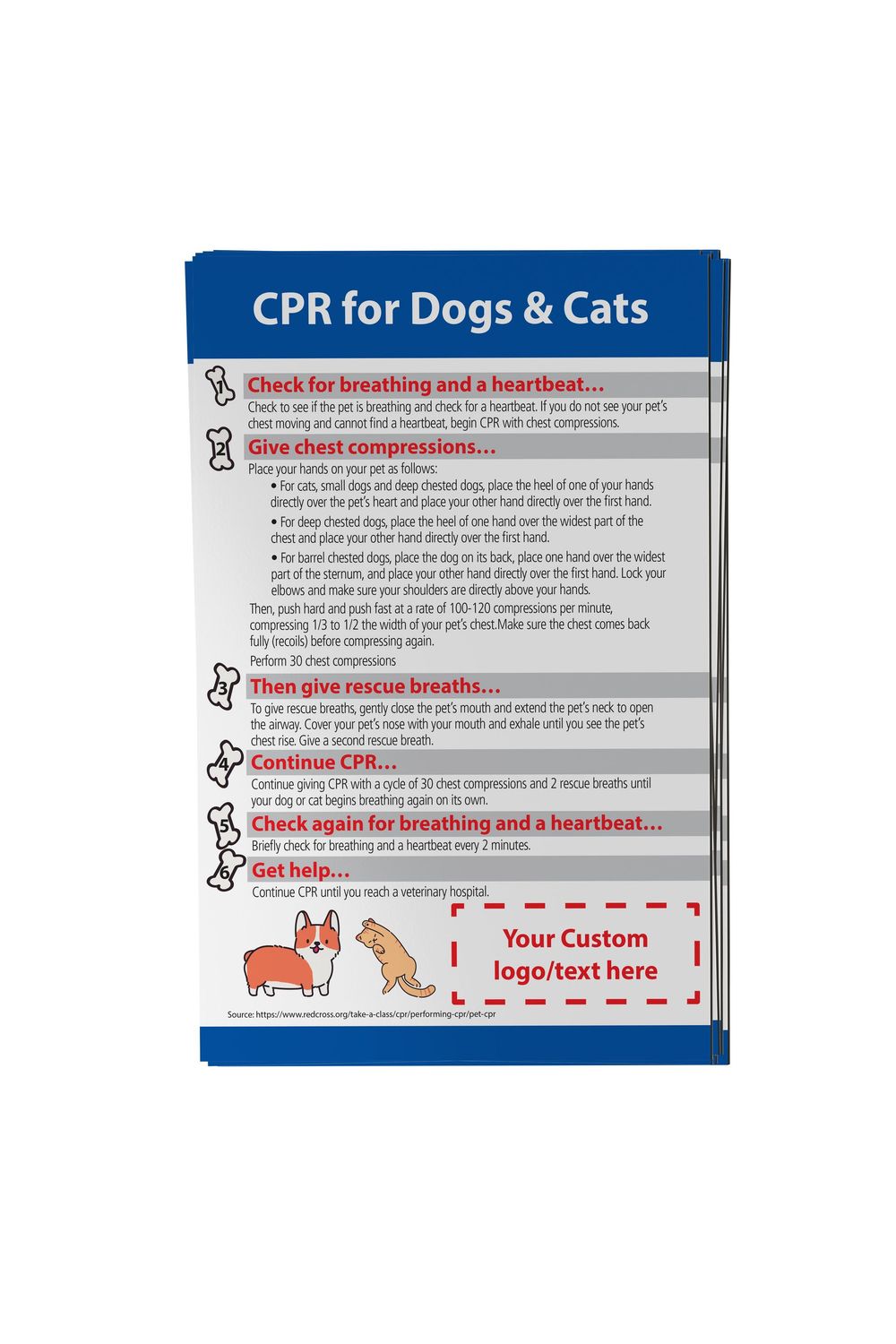 Lifesaving CPR Magnets for Dogs & Cats – Customizable for Vets & Rescues! (4"x6")