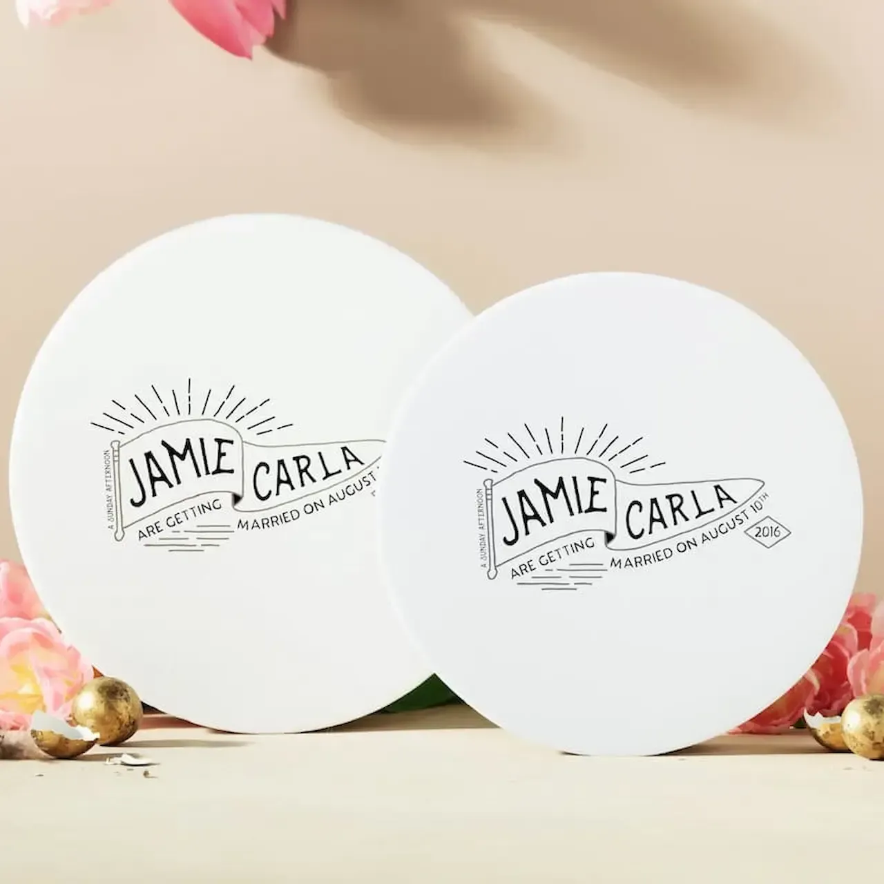 personalized wedding coasters favors