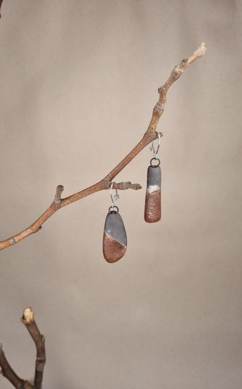 Raku Earrings #14