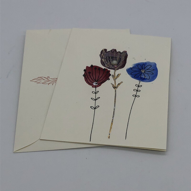 Billett „handmade“ groß Blumen