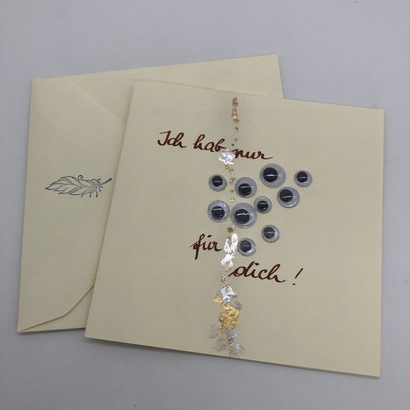 Billett „handmade“ groß - Nur Augen für dich