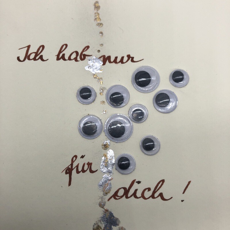 Billett „handmade“ groß - Nur Augen für dich