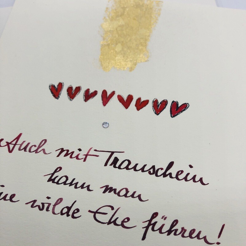 Billett „handmade“ groß - Mit Trauschein ...