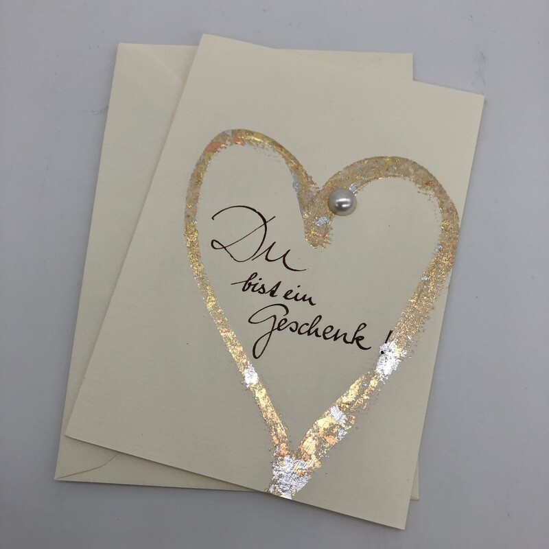 Billett „handmade“ Du bist ein Geschenk