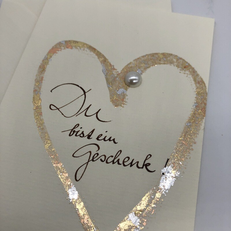 Billett „handmade“ Du bist ein Geschenk