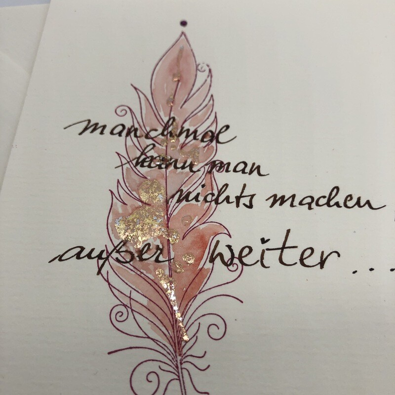 Billett „handmade“ Spruch