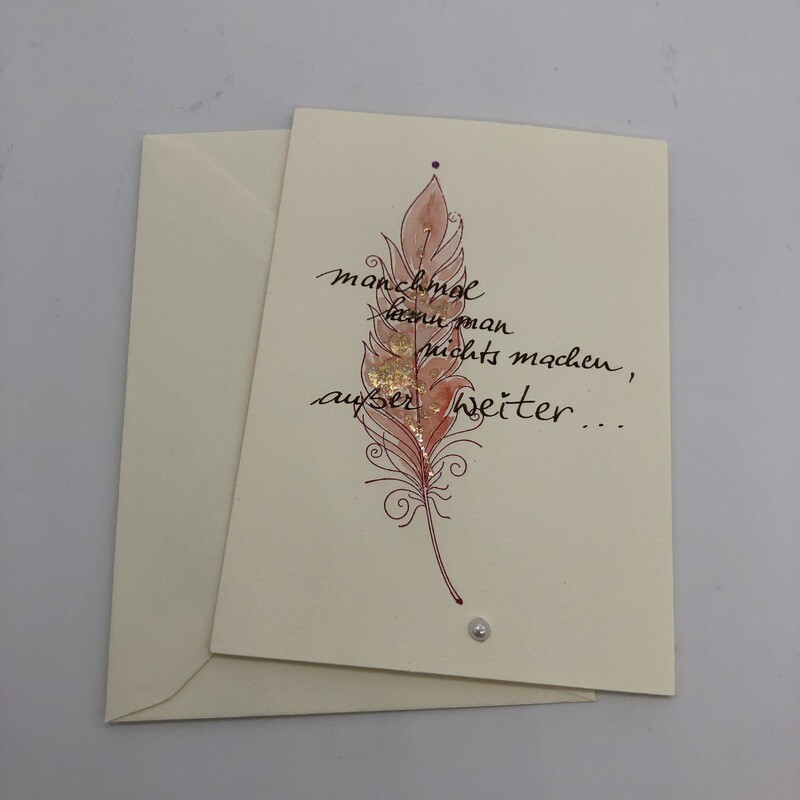 Billett „handmade“ Spruch