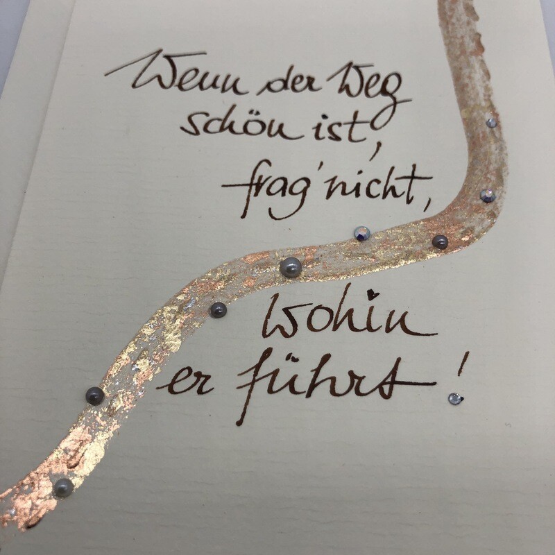 Billett „handmade“ Mit Spruch