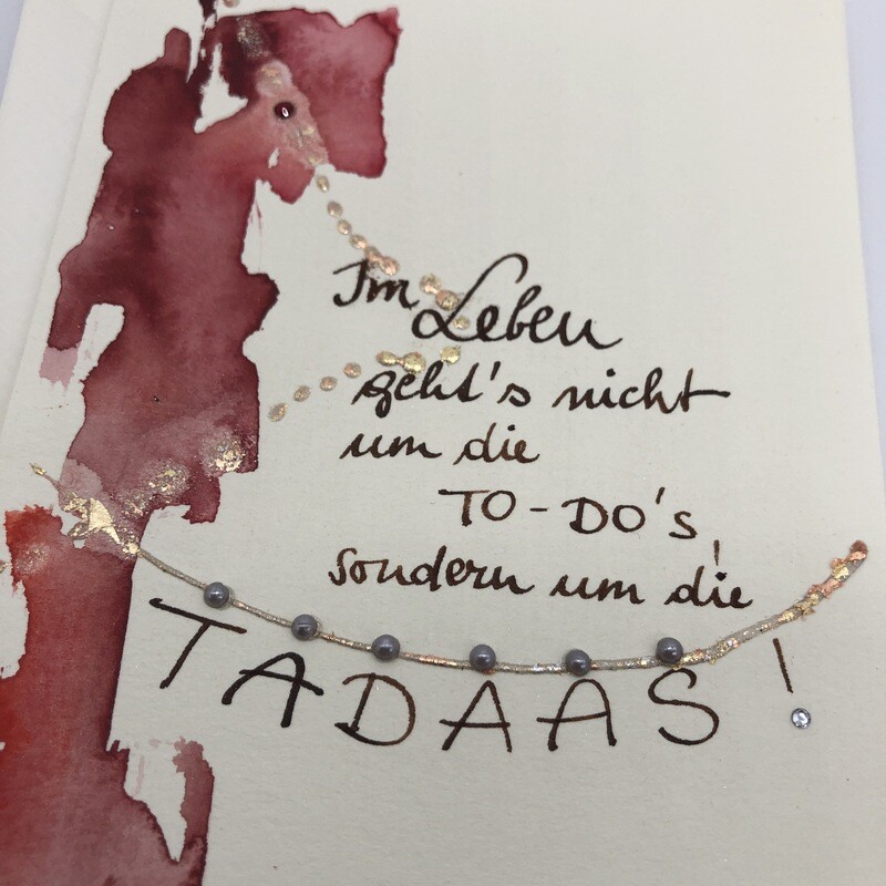 Billett „handmade“ - Spruch