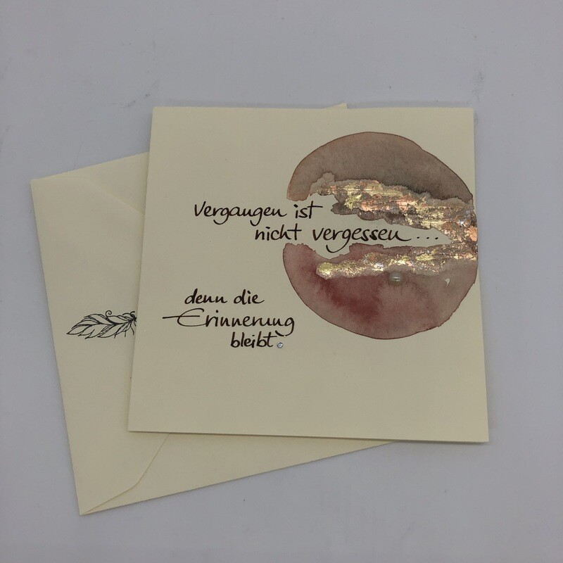 Billett „handmade“ - Trauer - mit Spruch