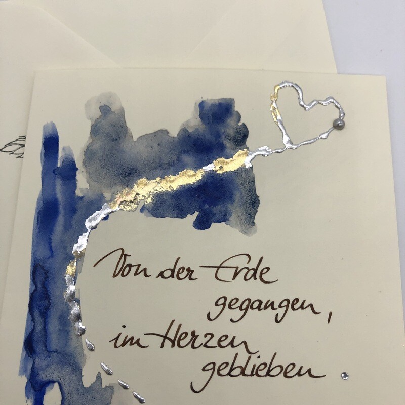 Billett „handmade“ - Trauer - mit Spruch