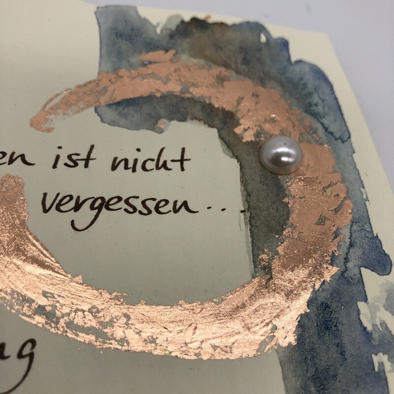 Billett „handmade“ - Trauer - mit Spruch