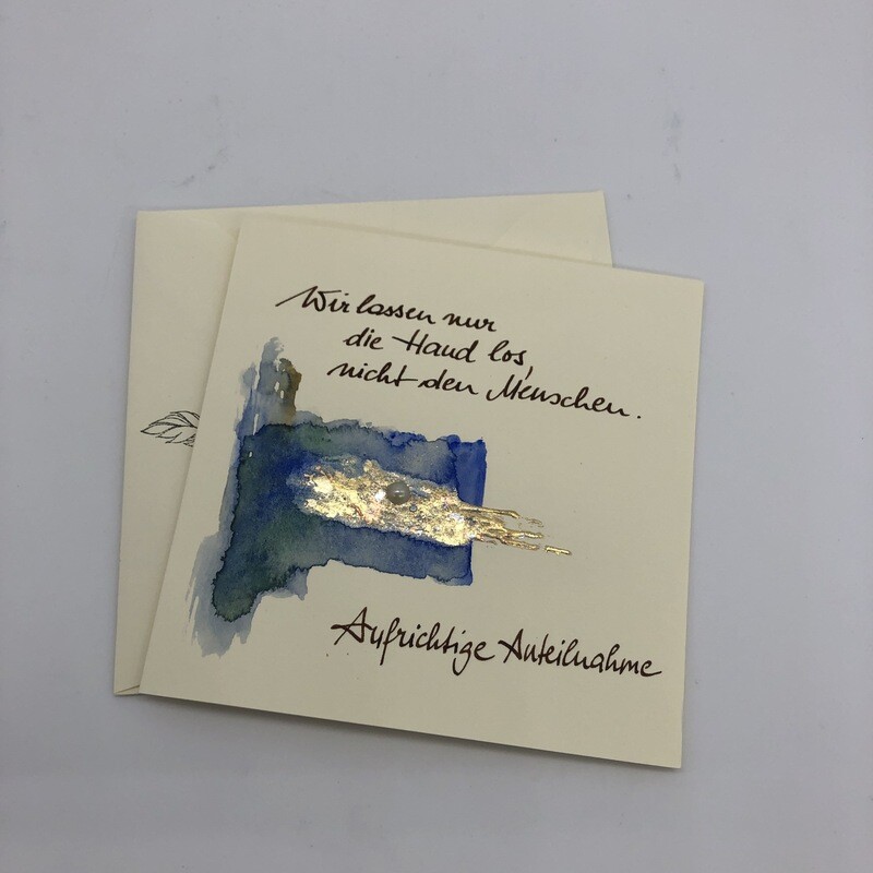 Billett „handmade“ - Trauer - mit Spruch