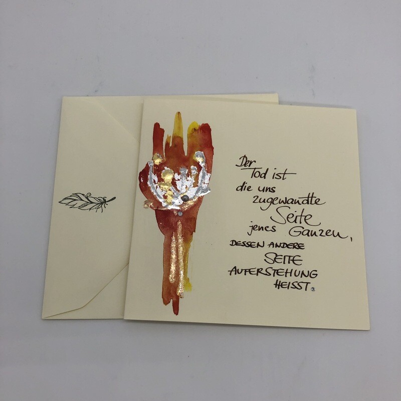 Billett „handmade“ - Trauer - mit Spruch