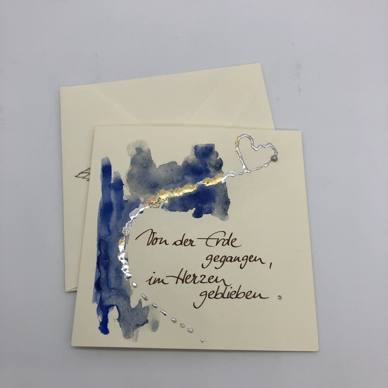 Billett „handmade“ - Trauer - mit Spruch