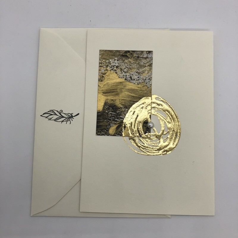 Billett „handmade“ creme/gold