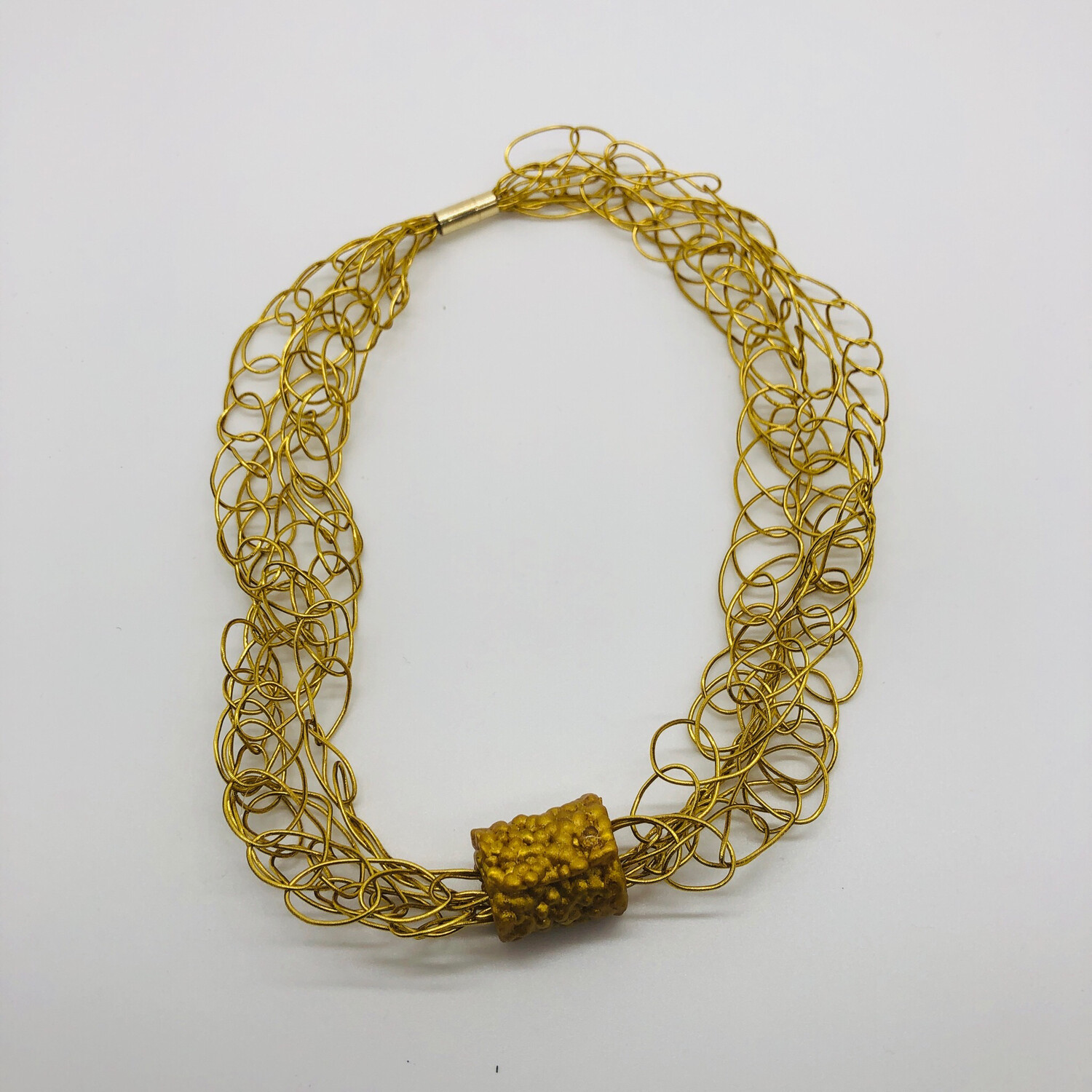 Halskette / Armband gold „gestrickt“ 4-fach - kombinierbar mit „Perle“ oder solo zu tragen