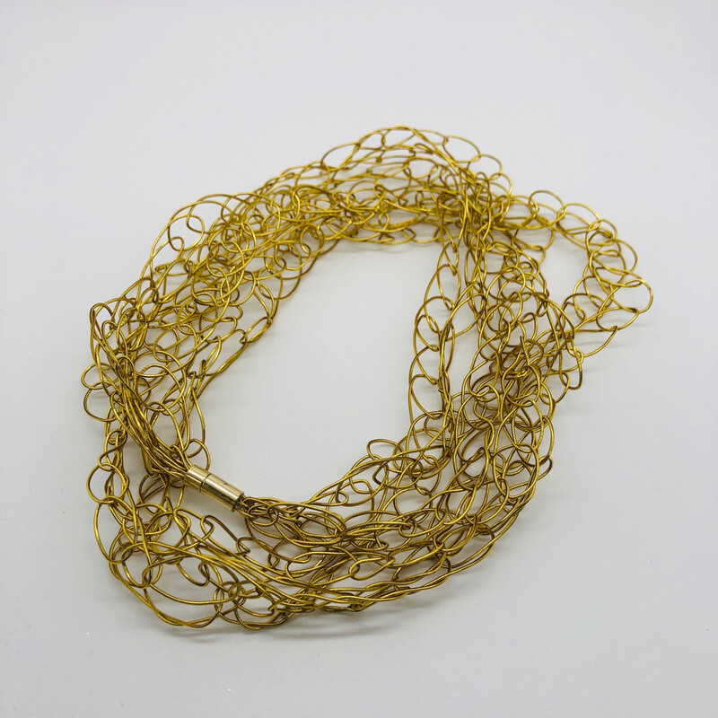 Kette / Armband gold „gestrickt“ mit goldenem Magnetverschluss