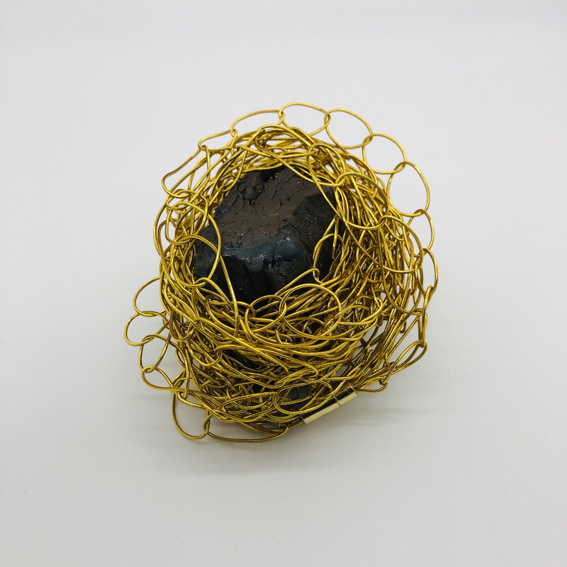 Kette / Armband gold „gestrickt“ mit goldenem Magnetverschluss
