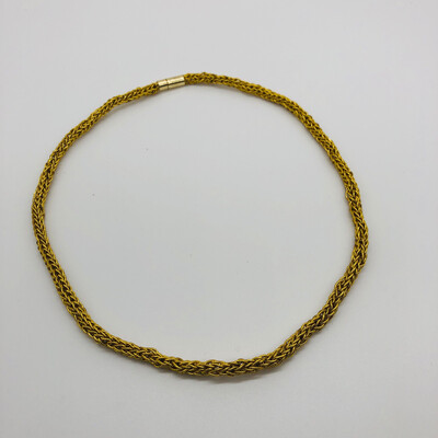 Kette / Armband gold „gestrickt“ mit goldfarbigem Magnetverschluss